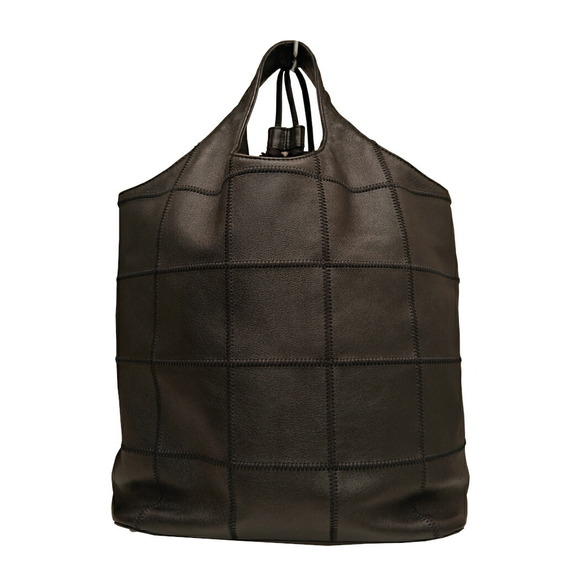 CHANEL Chocobar Handbag Leather Drawstring Tassel Fringe Black - Picture 2 of 8